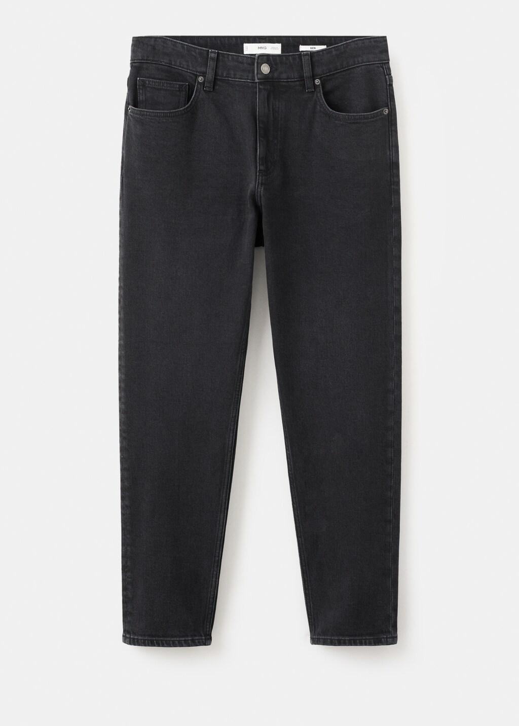 Grey Ben Cropped Tapered-Fit Jeans, Open Grey, large image number 9
