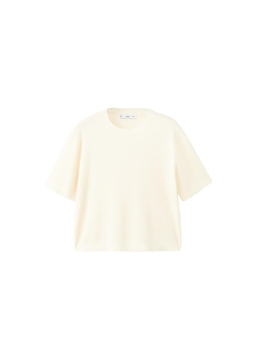 Beige Short-Sleeved Wool Sweater, Light Beige, large image number 7