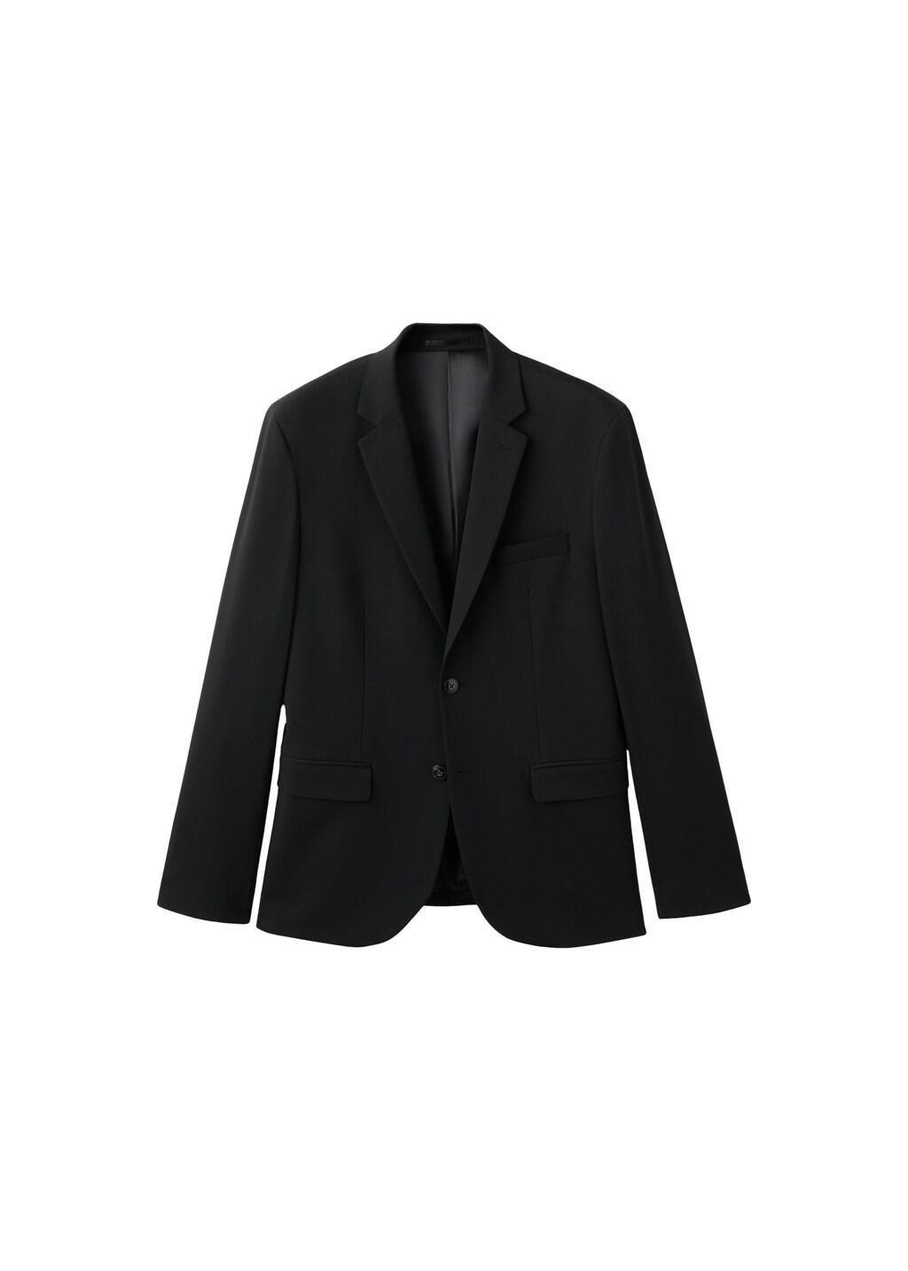 Black Super Slim-Fit Suit Jacket In Stretch Fabric, Black, large image number 6