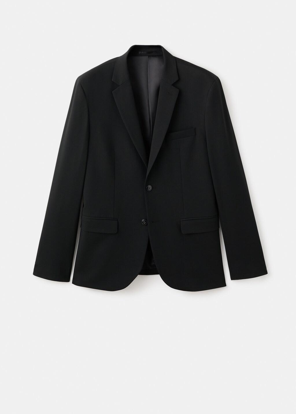 Black Super Slim-Fit Suit Jacket In Stretch Fabric, Black, large image number 7