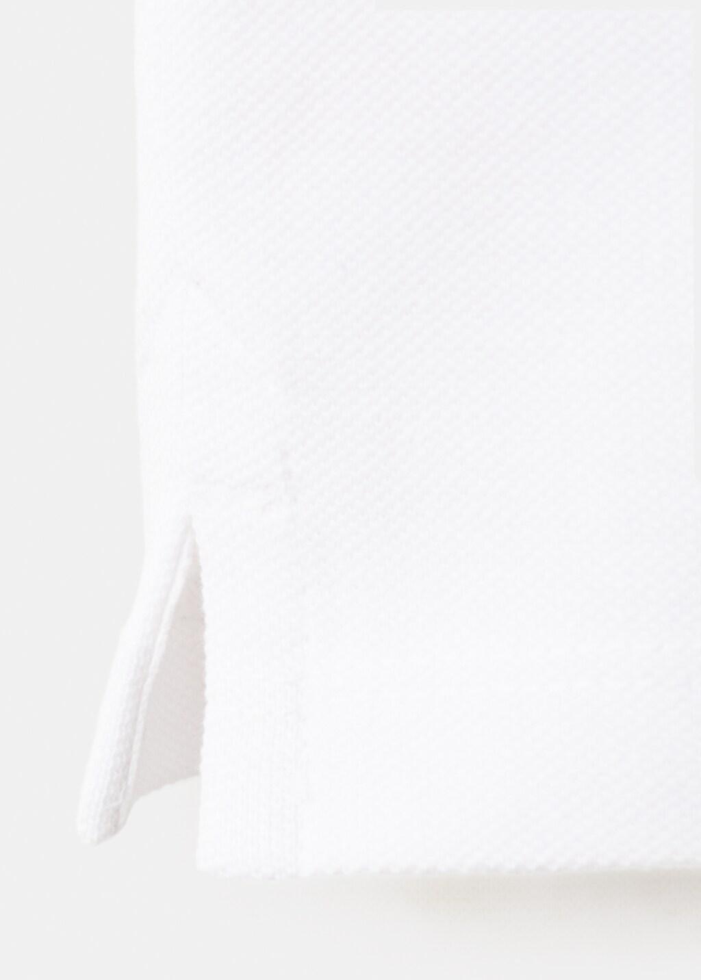 White Printed Cotton Polo Shirt, Kids Boys, White, medium