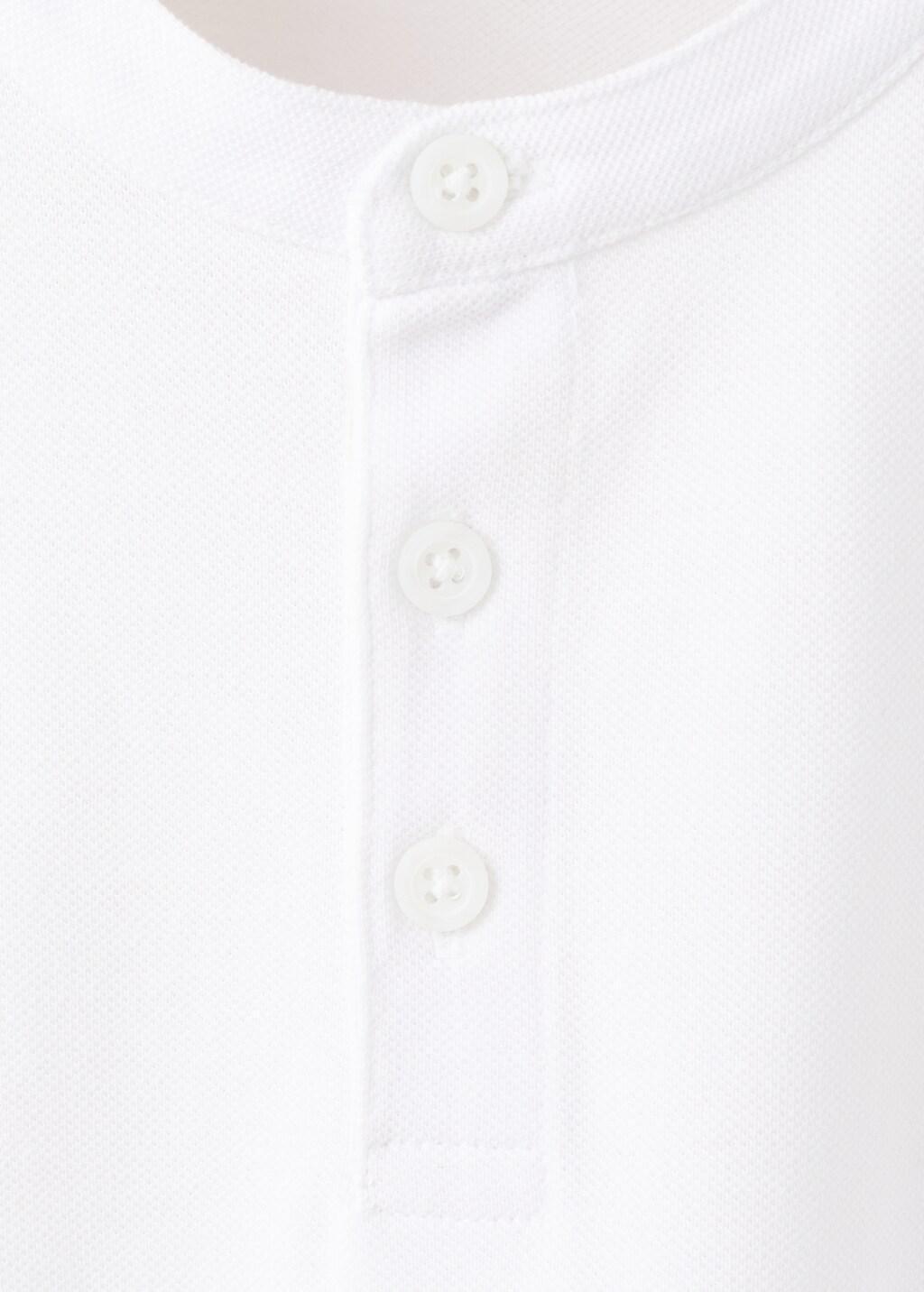 White Printed Cotton Polo Shirt, Kids Boys, White, large image number 3