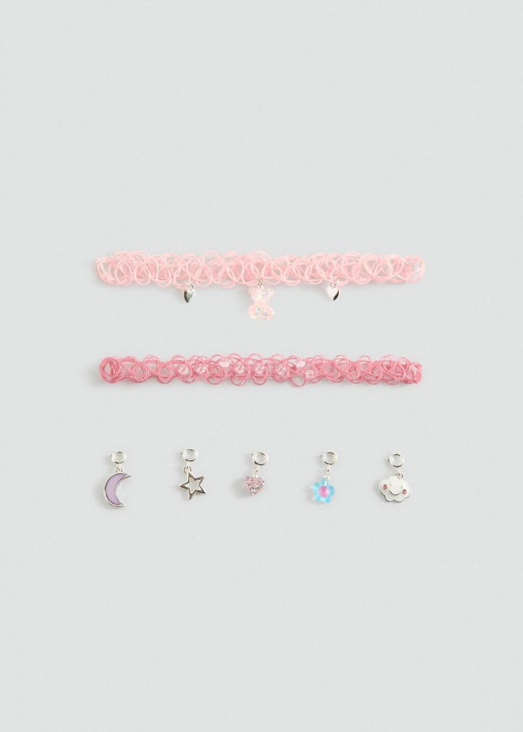 Pink Chokers ,Set Of 2, Kids Girls, Pink, large image number 2