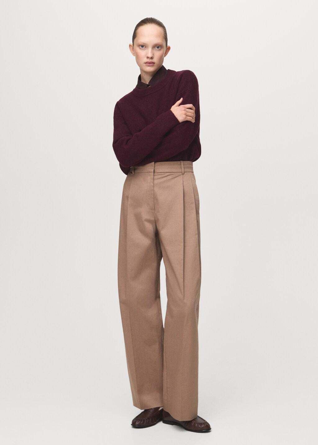 Red Medium-Knit Sweater, Dark Red, medium