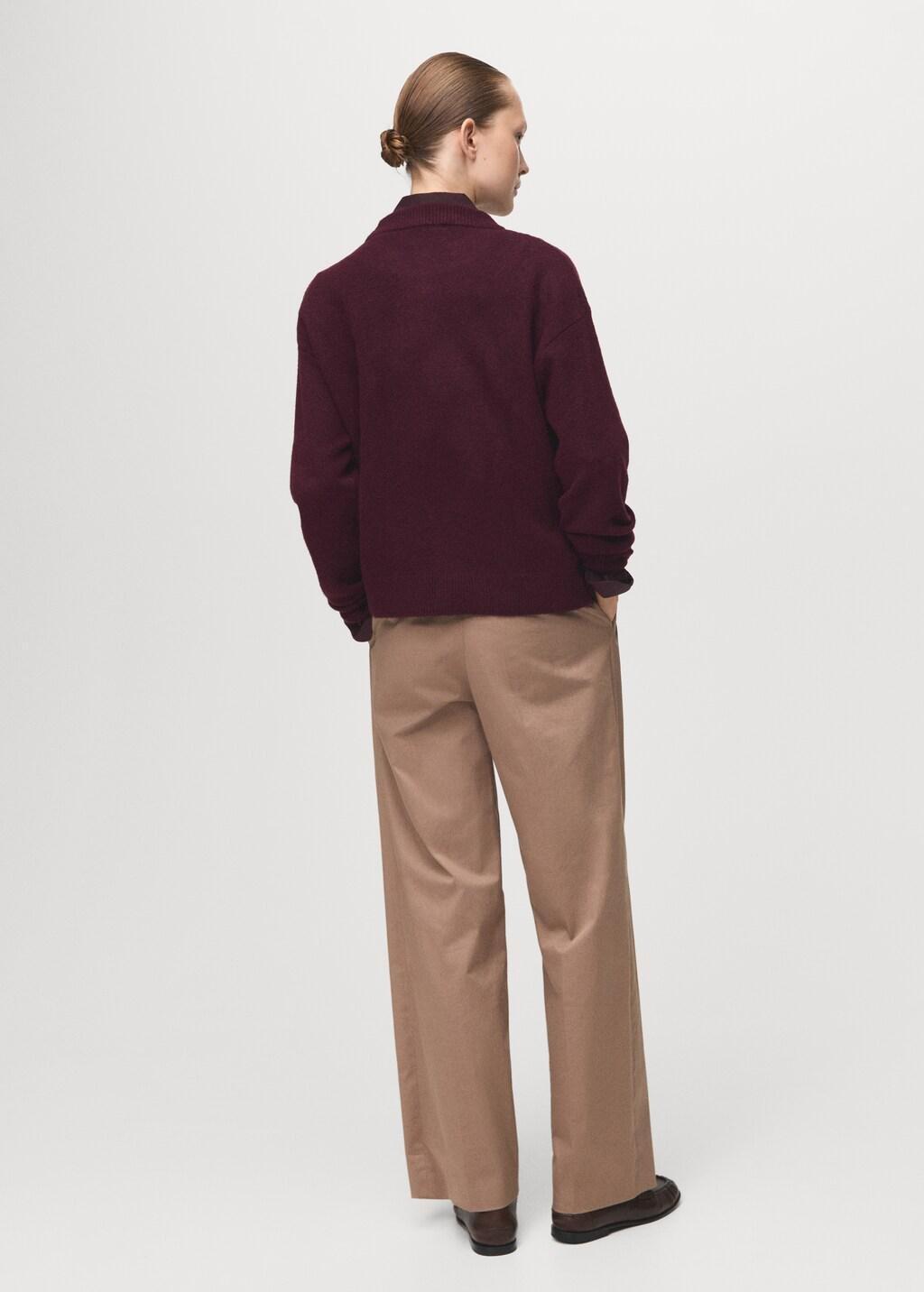 Red Medium-Knit Sweater, Dark Red, medium