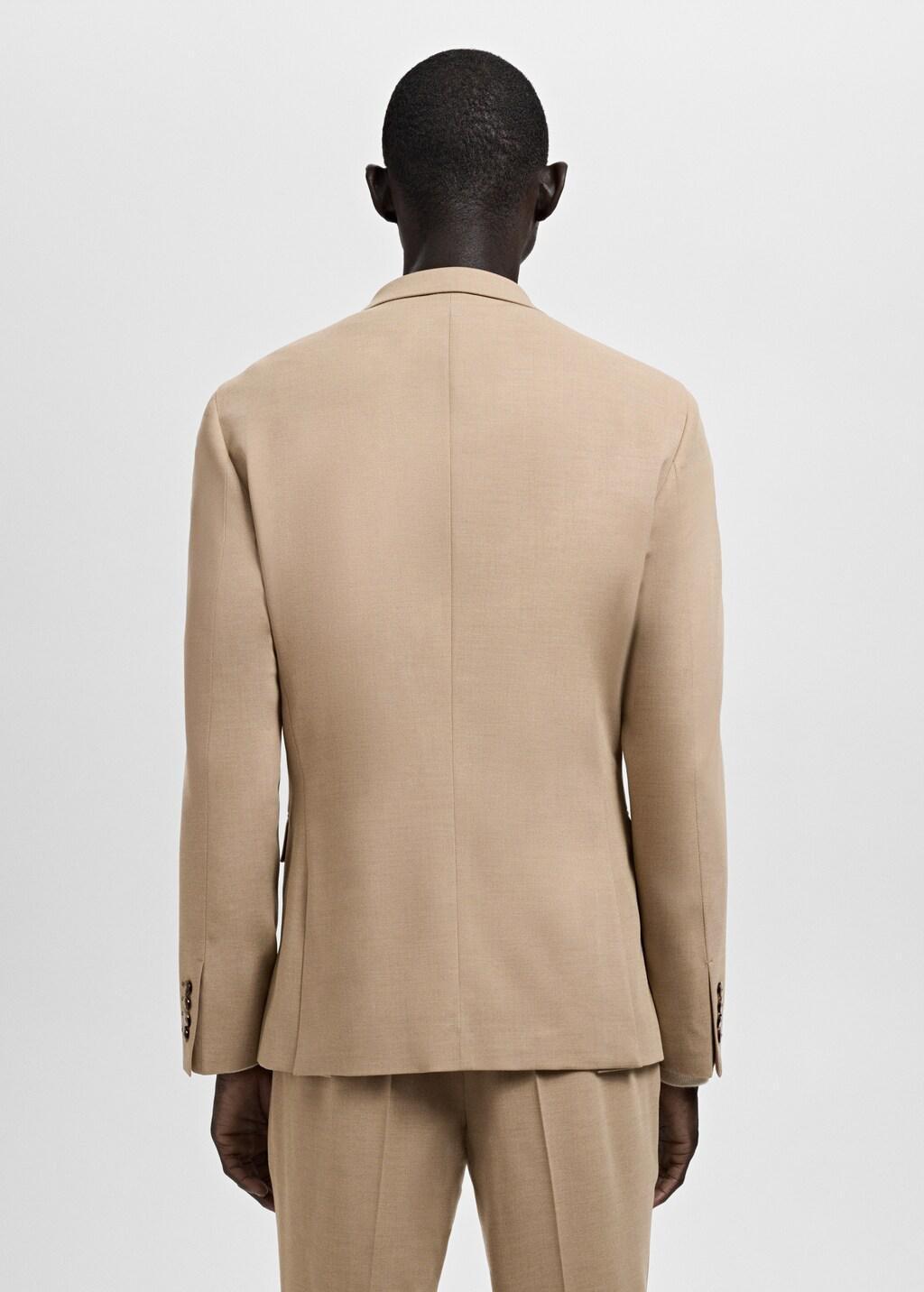 Beige Super Slim-Fit Suit Jacket In Stretch Fabric, Light Beige, medium