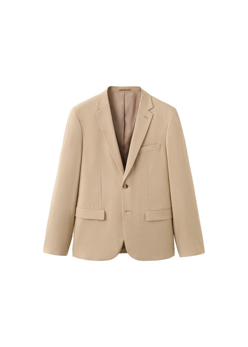 Beige Super Slim-Fit Suit Jacket In Stretch Fabric, Light Beige, large image number 6