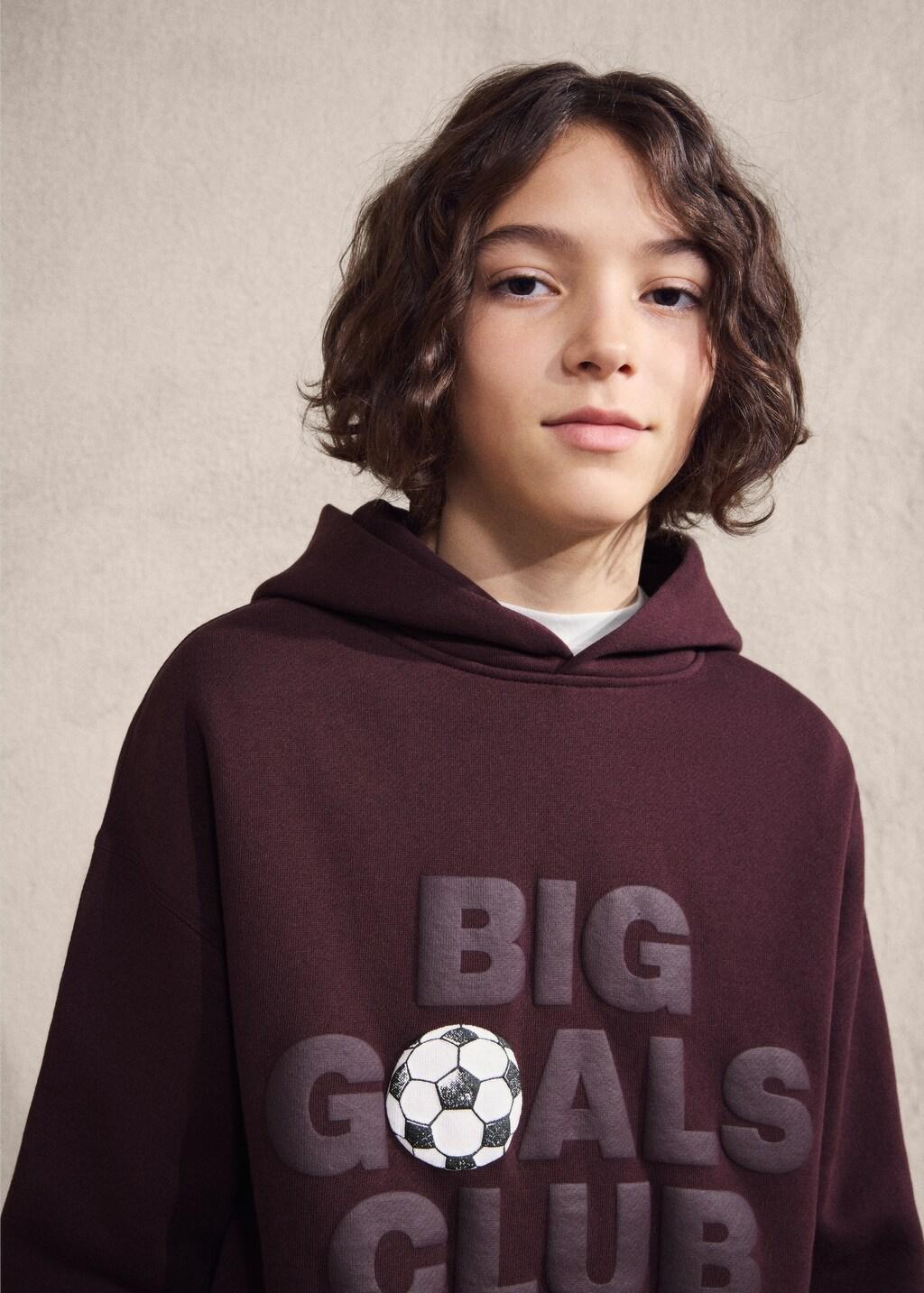 Red Printed Embossed Sweatshirt, Kids Boys, Dark Red, large image number 4