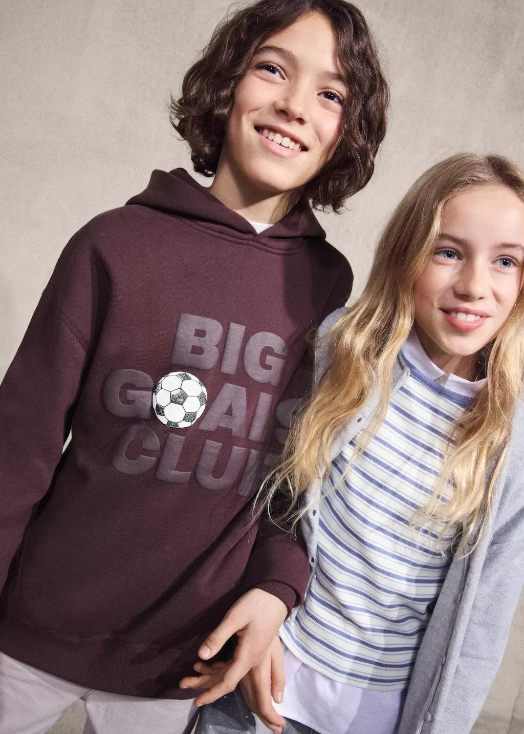 Red Printed Embossed Sweatshirt, Kids Boys, Dark Red, large image number 5