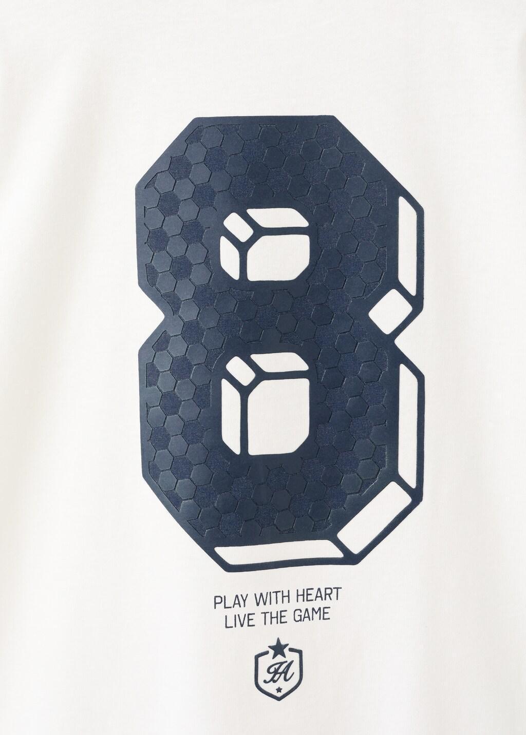 White Printed Cotton-Blend T-Shirt, Kids Boys, Natural White, large image number 2