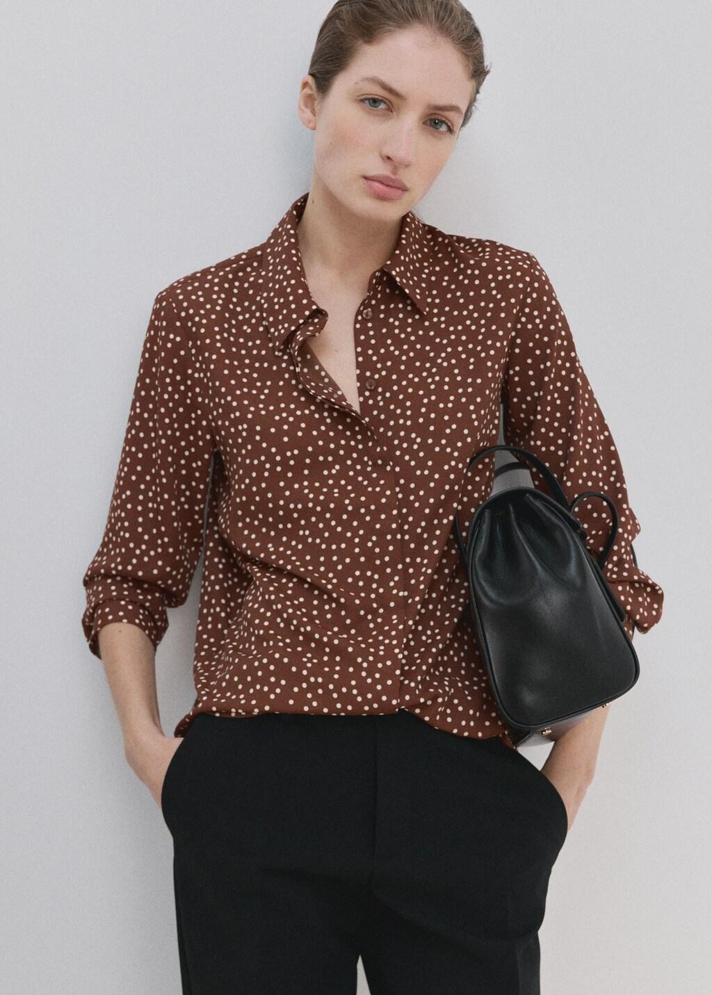 Brown Printed Straight Shirt, Medium Brown, large image number 3