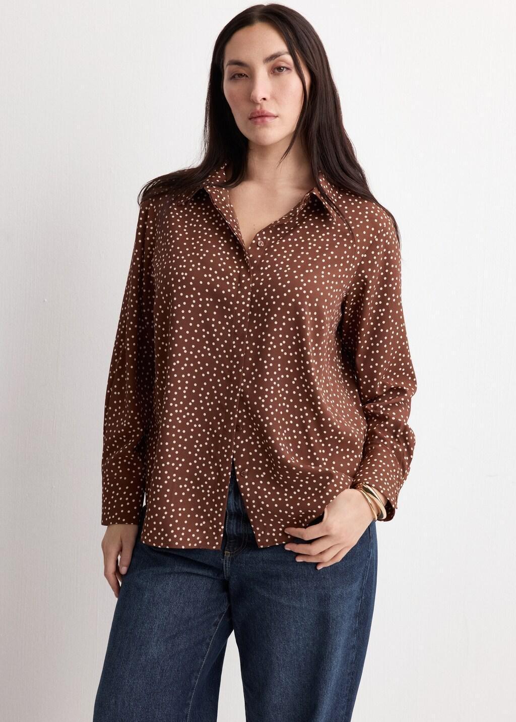 Brown Printed Straight Shirt, Medium Brown, large image number 6