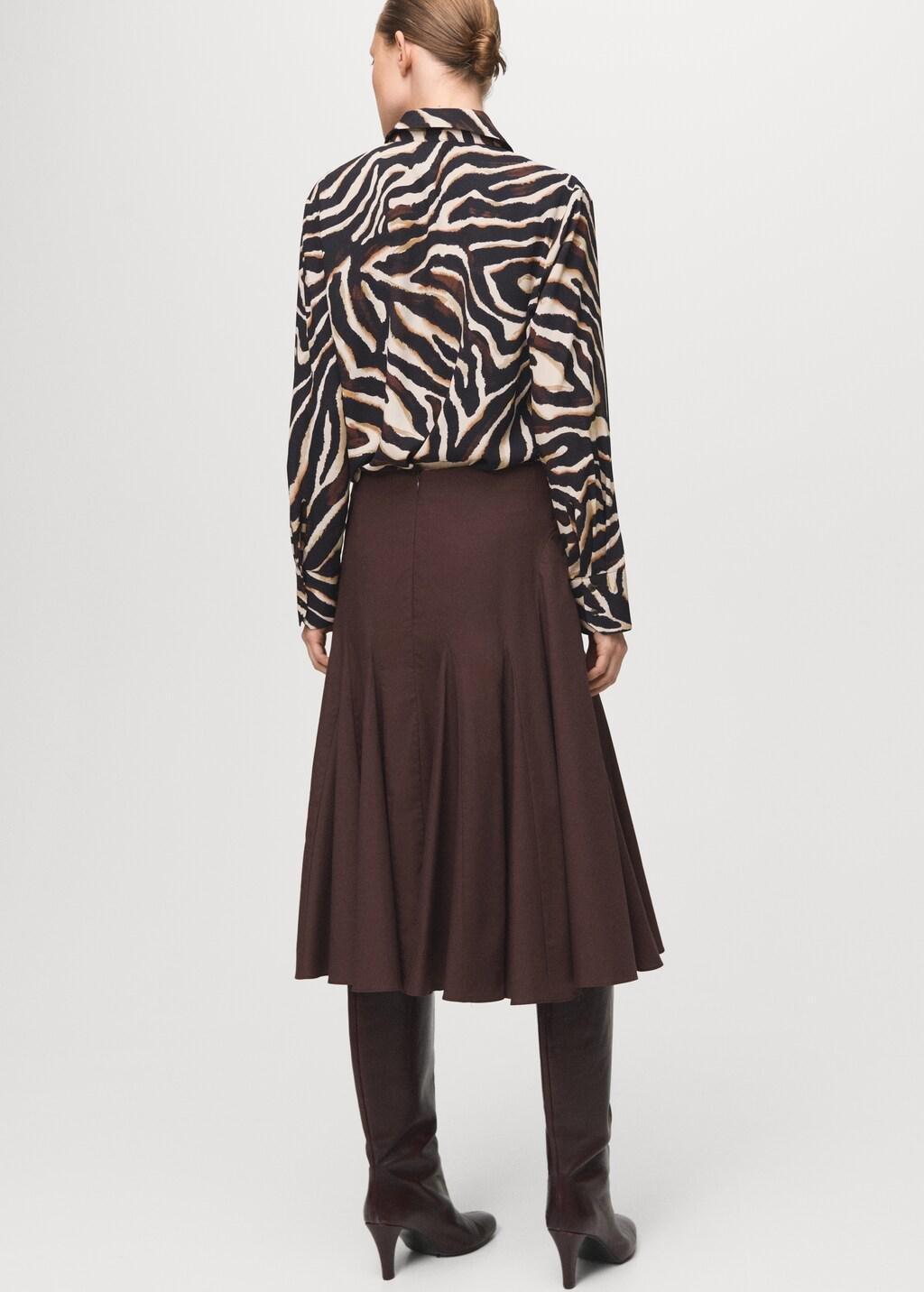 Black Straight-Cut Animal-Print Blouse, Black, large image number 2