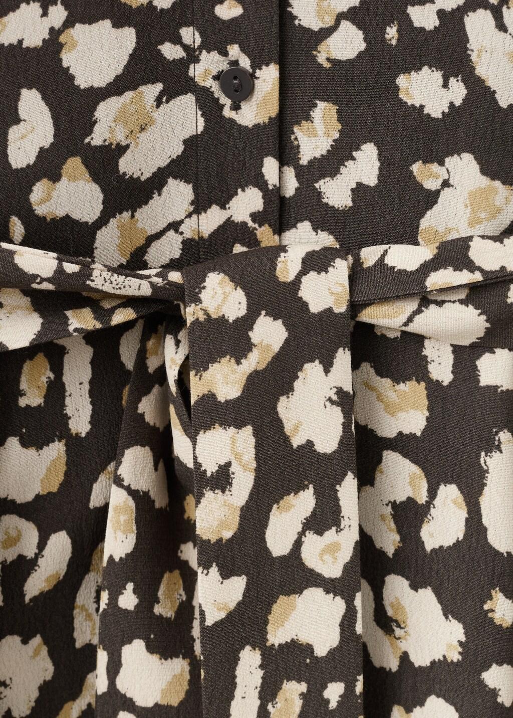 Brown Printed Shirt Dress With Belt, Brown, medium