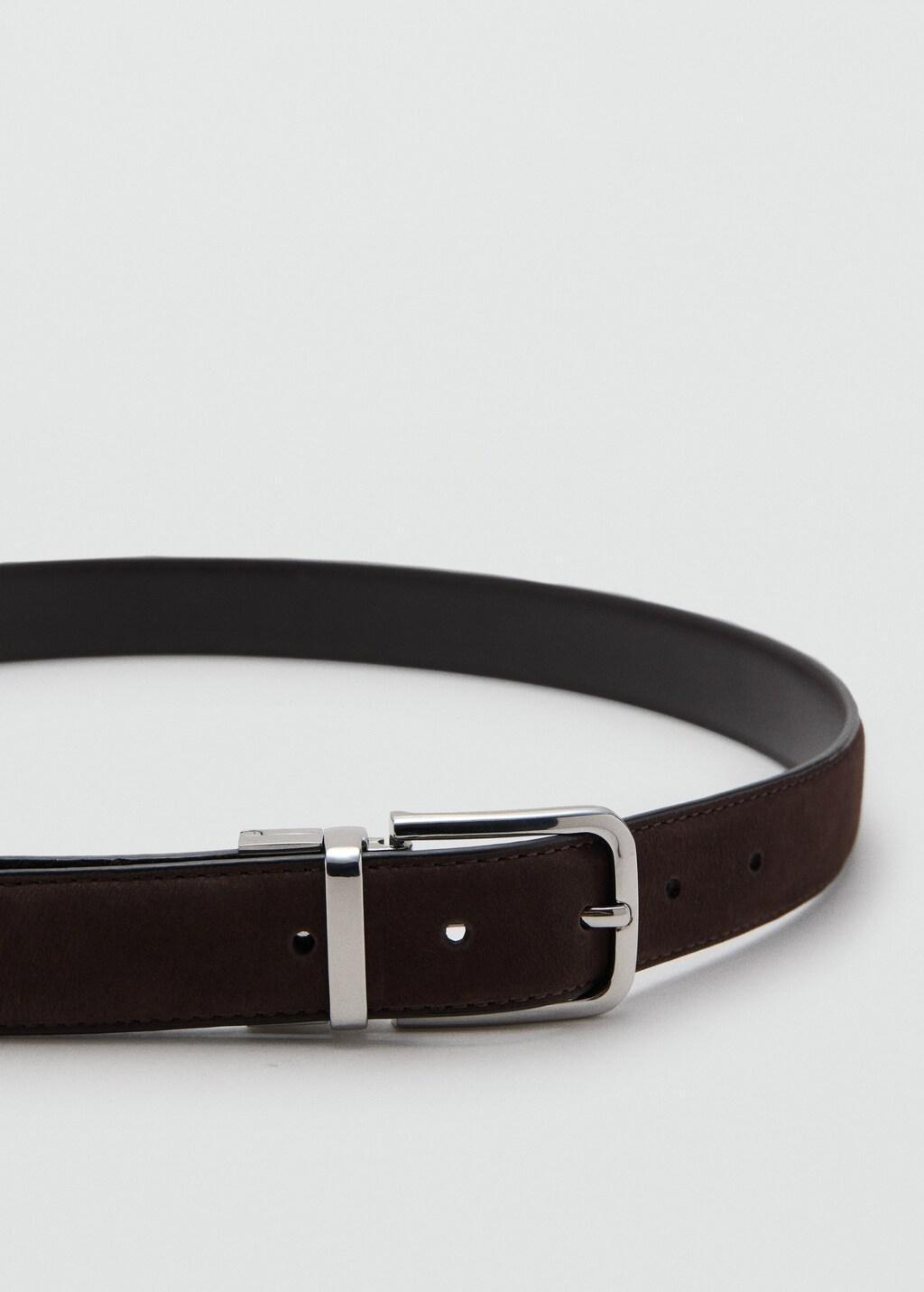 Brown Reversible Nappa Leather Belt, Brown, large image number 0