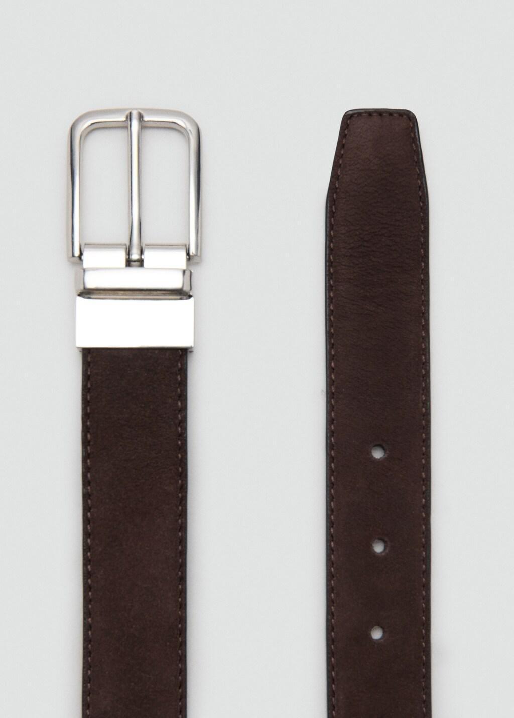 Brown Reversible Nappa Leather Belt, Brown, large image number 1