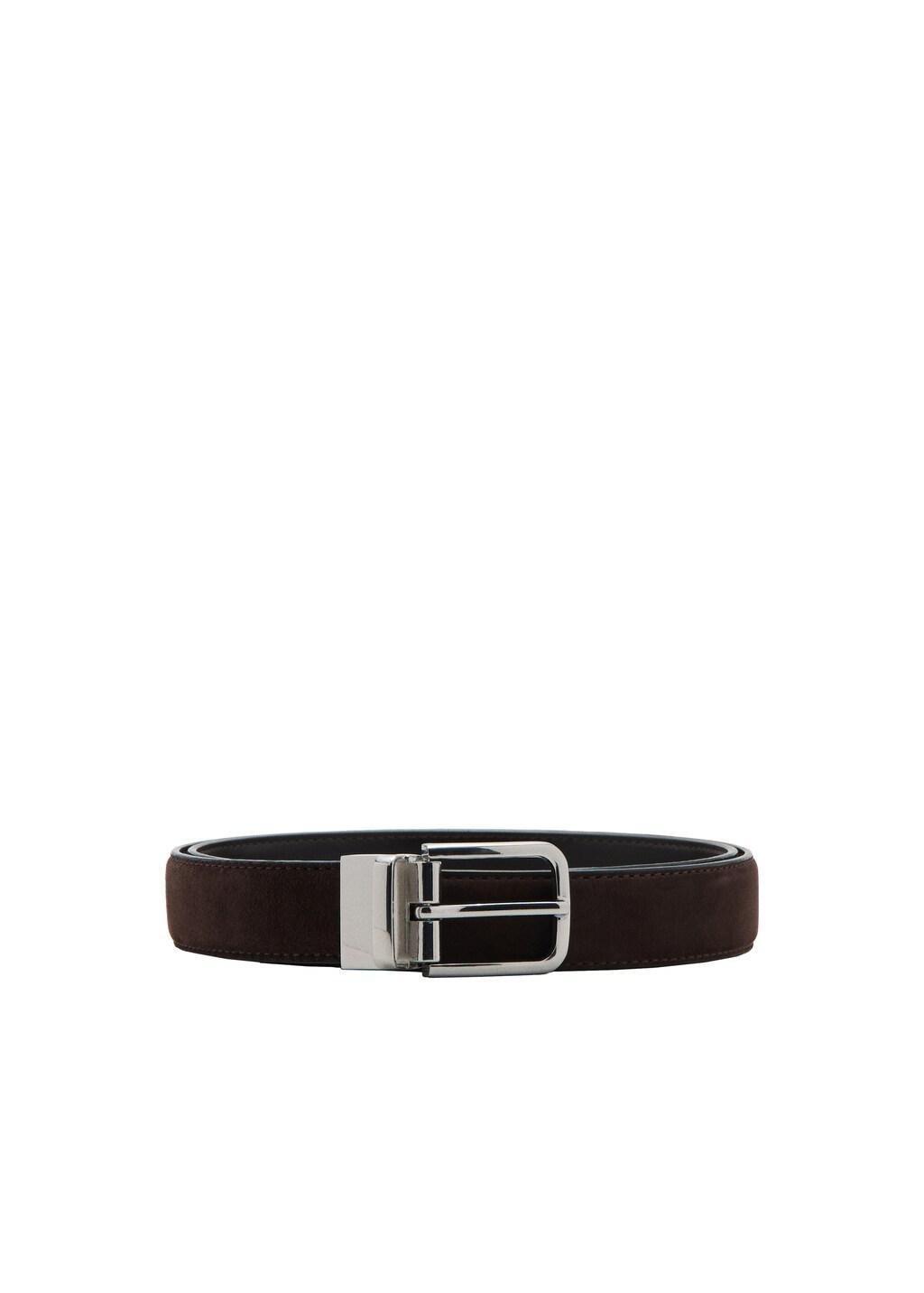 Brown Reversible Nappa Leather Belt, Brown, large image number 2