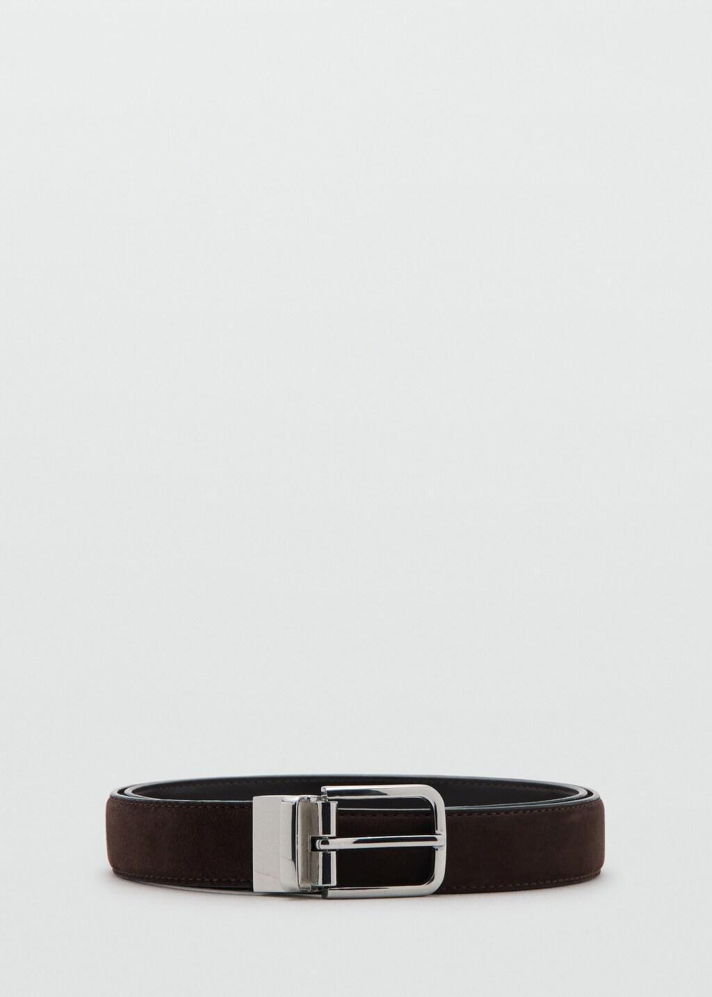 Brown Reversible Nappa Leather Belt, Brown, large image number 3