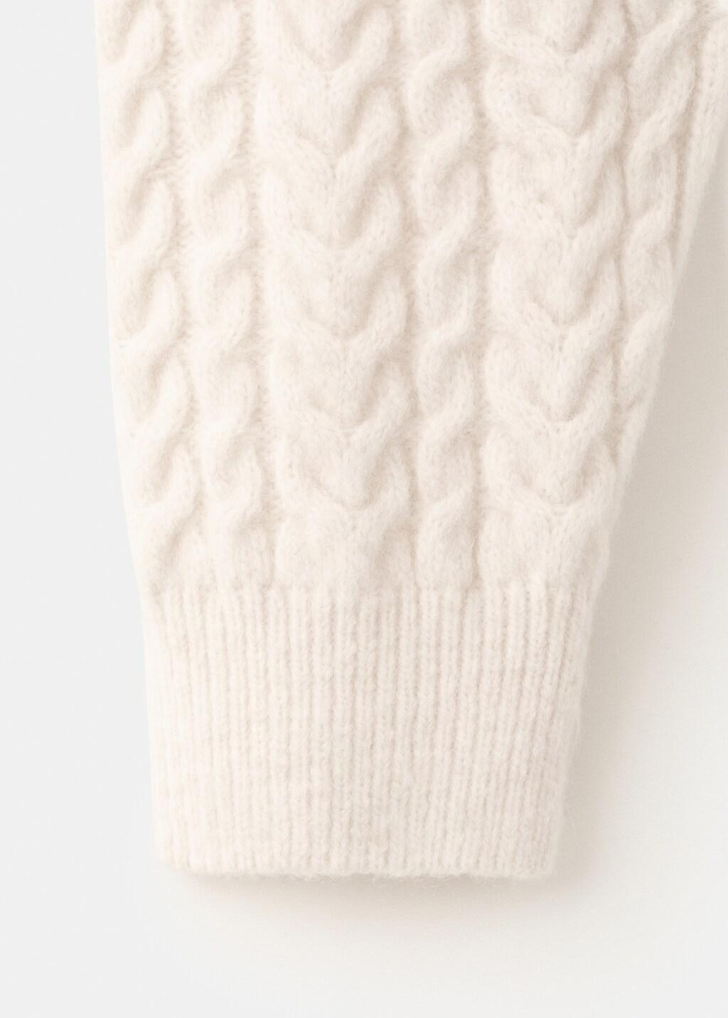 Beige Braided Knitted Sweater, Light Beige, large image number 5