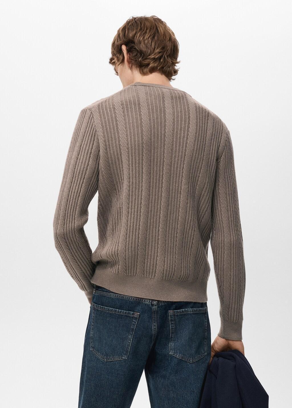 Grey Structured Knitted Sweater, Medium Grey, large image number 2