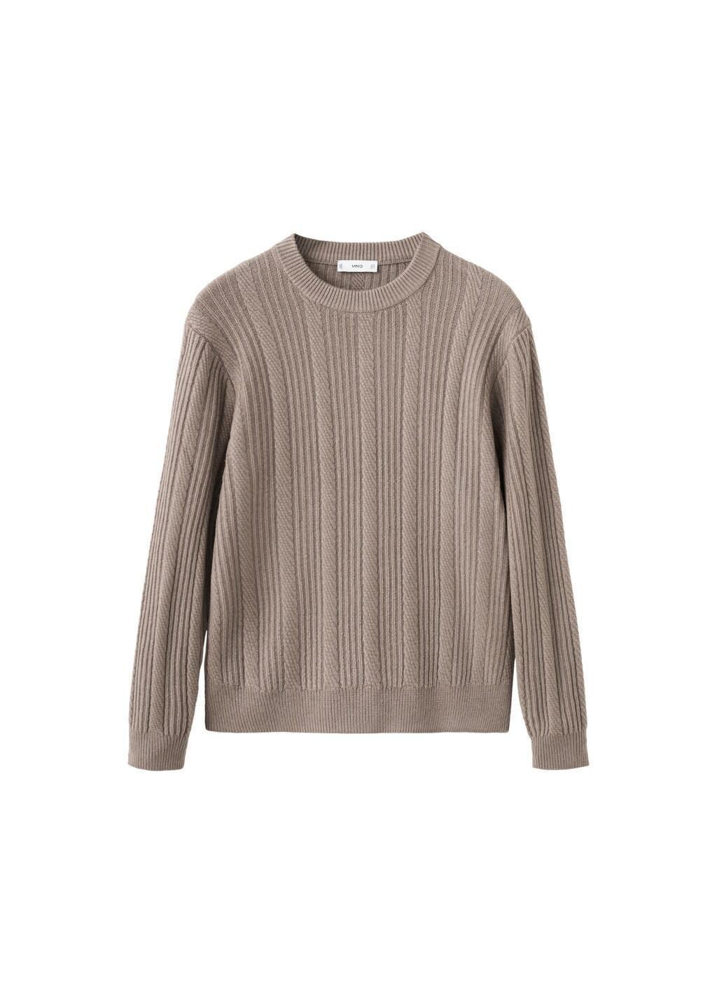 Grey Structured Knitted Sweater, Medium Grey, large image number 6