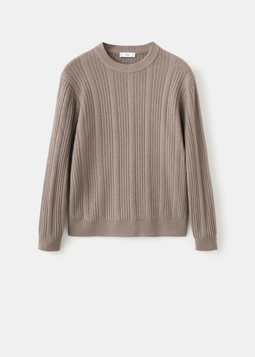 Grey Structured Knitted Sweater, Medium Grey, large image number 7