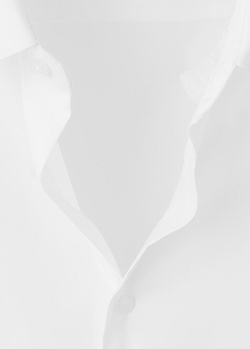 White Slim Fit Cotton Suit Shirt, White, large image number 1