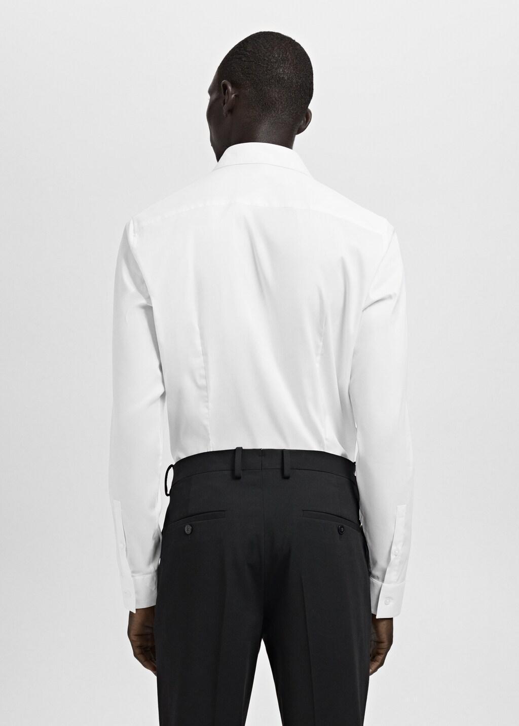 White Slim Fit Cotton Suit Shirt, White, large image number 2