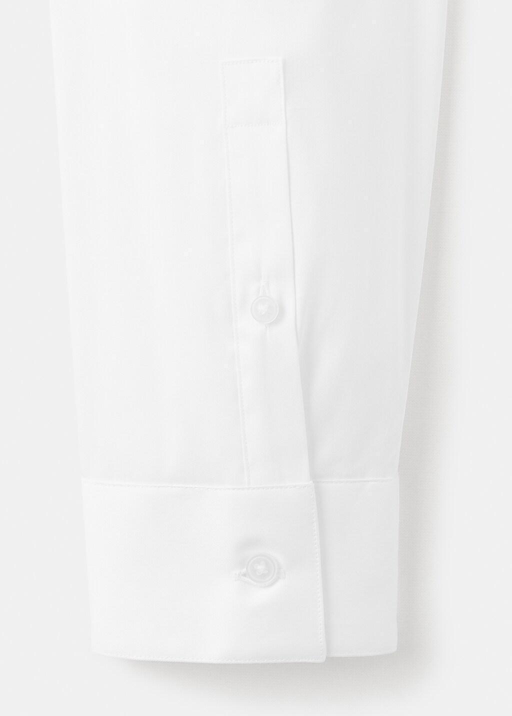 White Slim Fit Cotton Suit Shirt, White, large image number 5