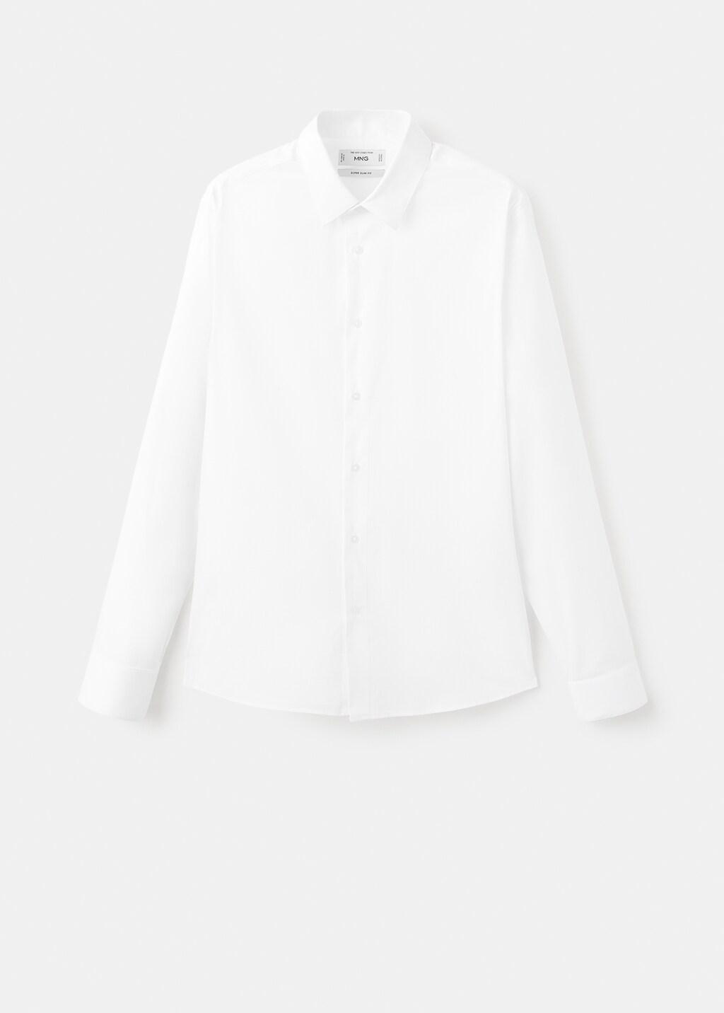 White Slim Fit Cotton Suit Shirt, White, large image number 7