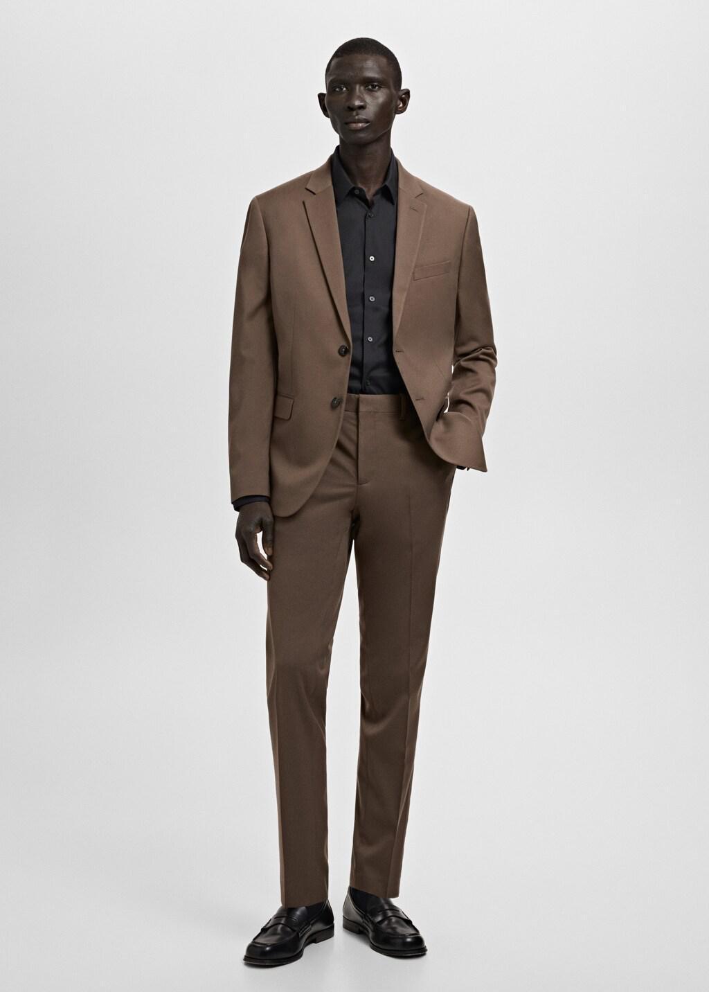 Black Slim Fit Cotton Suit Shirt, 0201_99, large image number 0