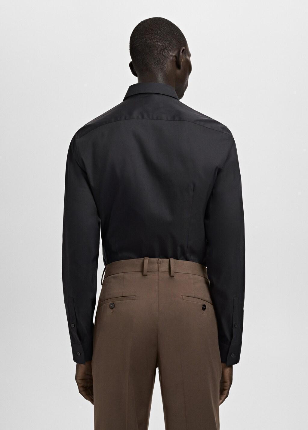 Black Slim Fit Cotton Suit Shirt, 0201_99, medium