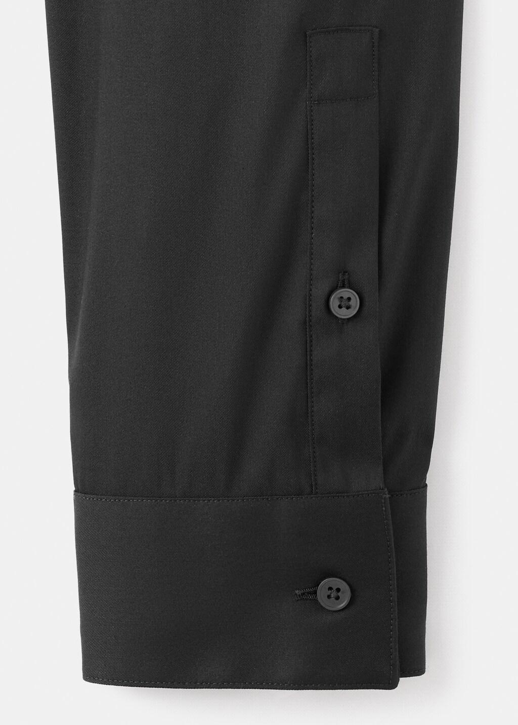 Black Slim Fit Cotton Suit Shirt, 0201_99, large image number 5