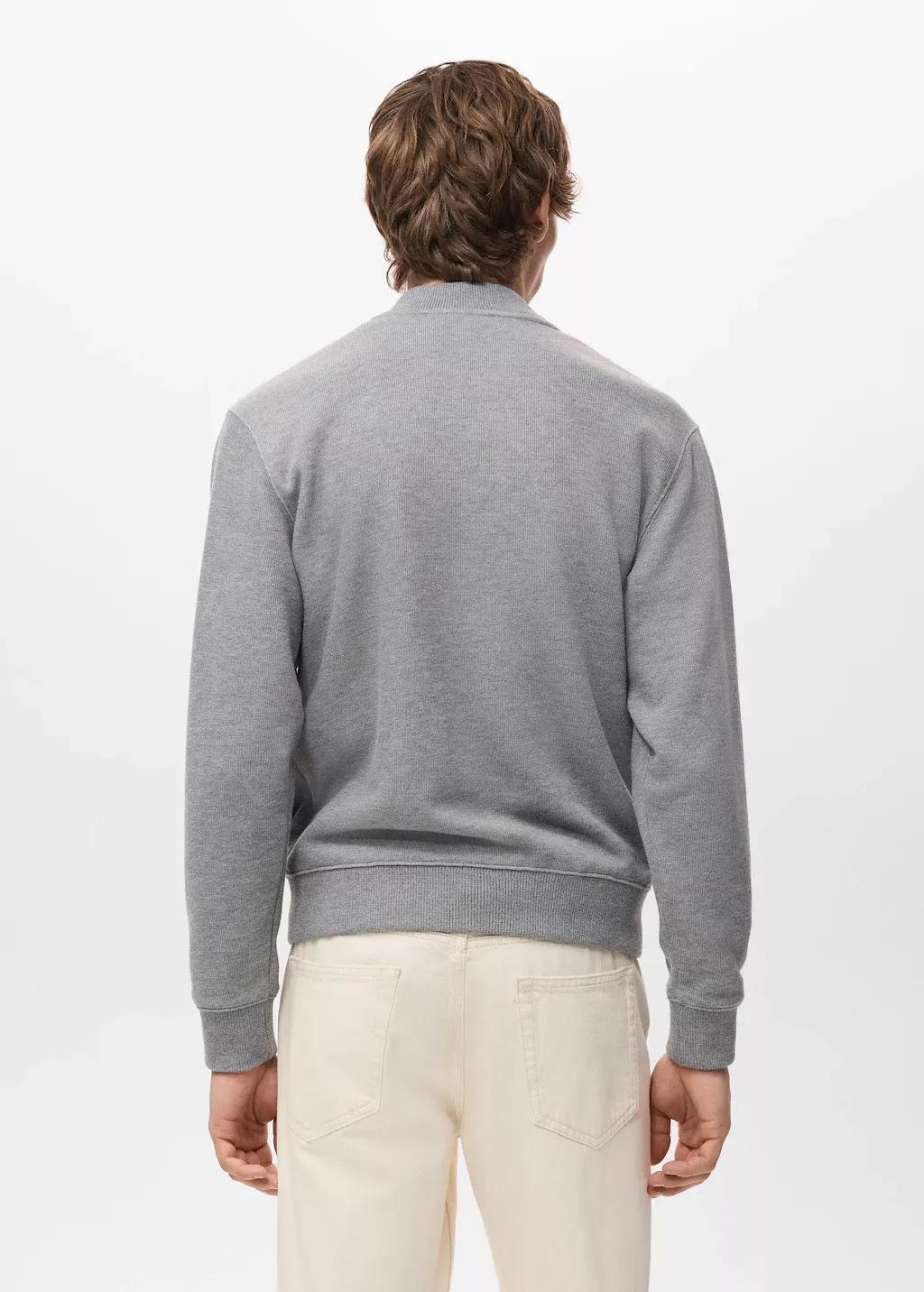 Grey Zip Bomber Hoodie, Light Pastel Grey, large image number 2