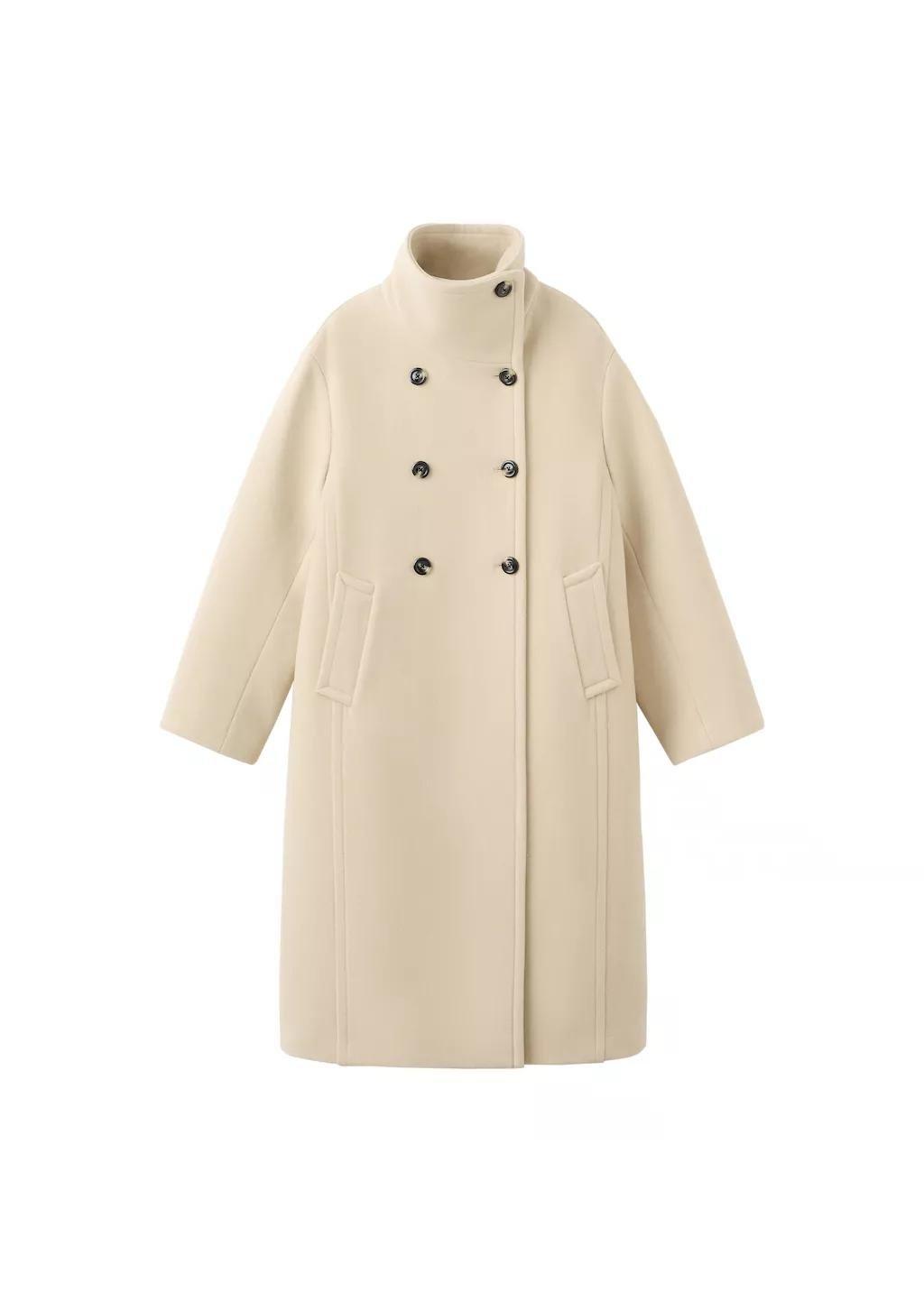 Yellow Wool-Blend Funnel-Neck Coat, 0201_10, large image number 6