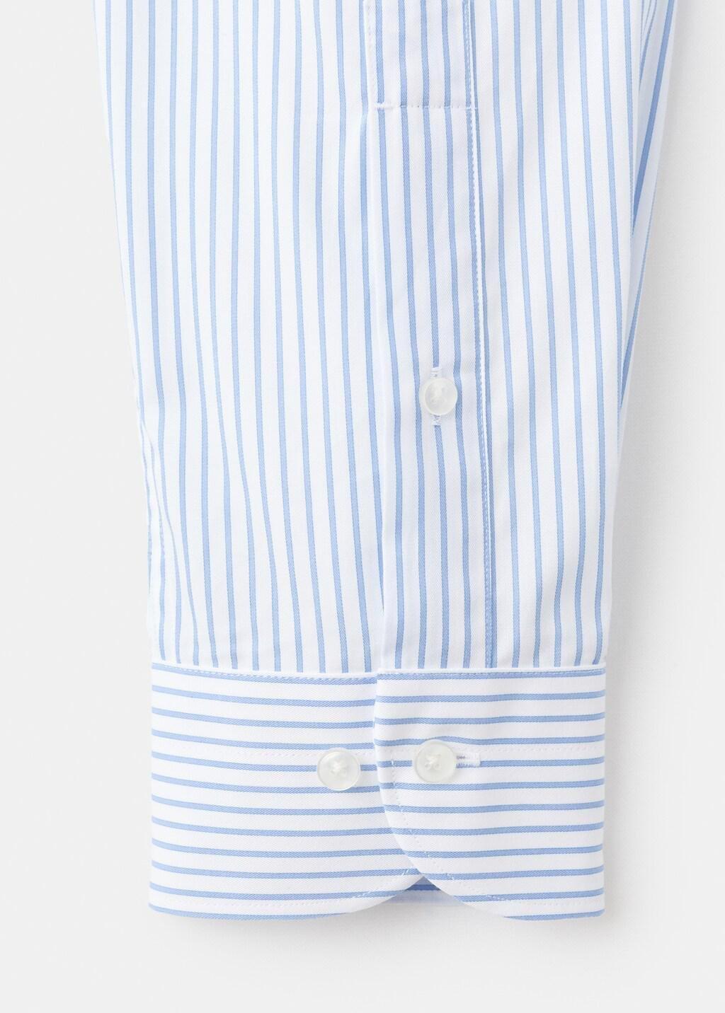 Blue Slim Fit Cotton Striped Suit Shirt, Light-Pastel Blue, large image number 1