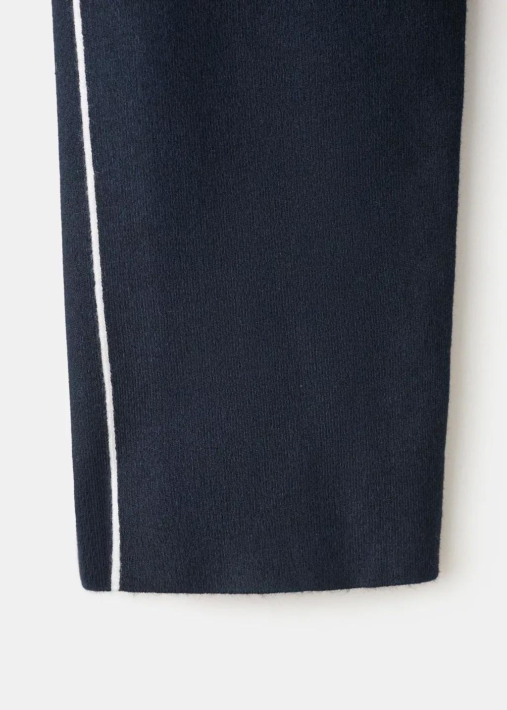 Navy Zip Neck Contrast-Stripe Sweater, Navy, large image number 5