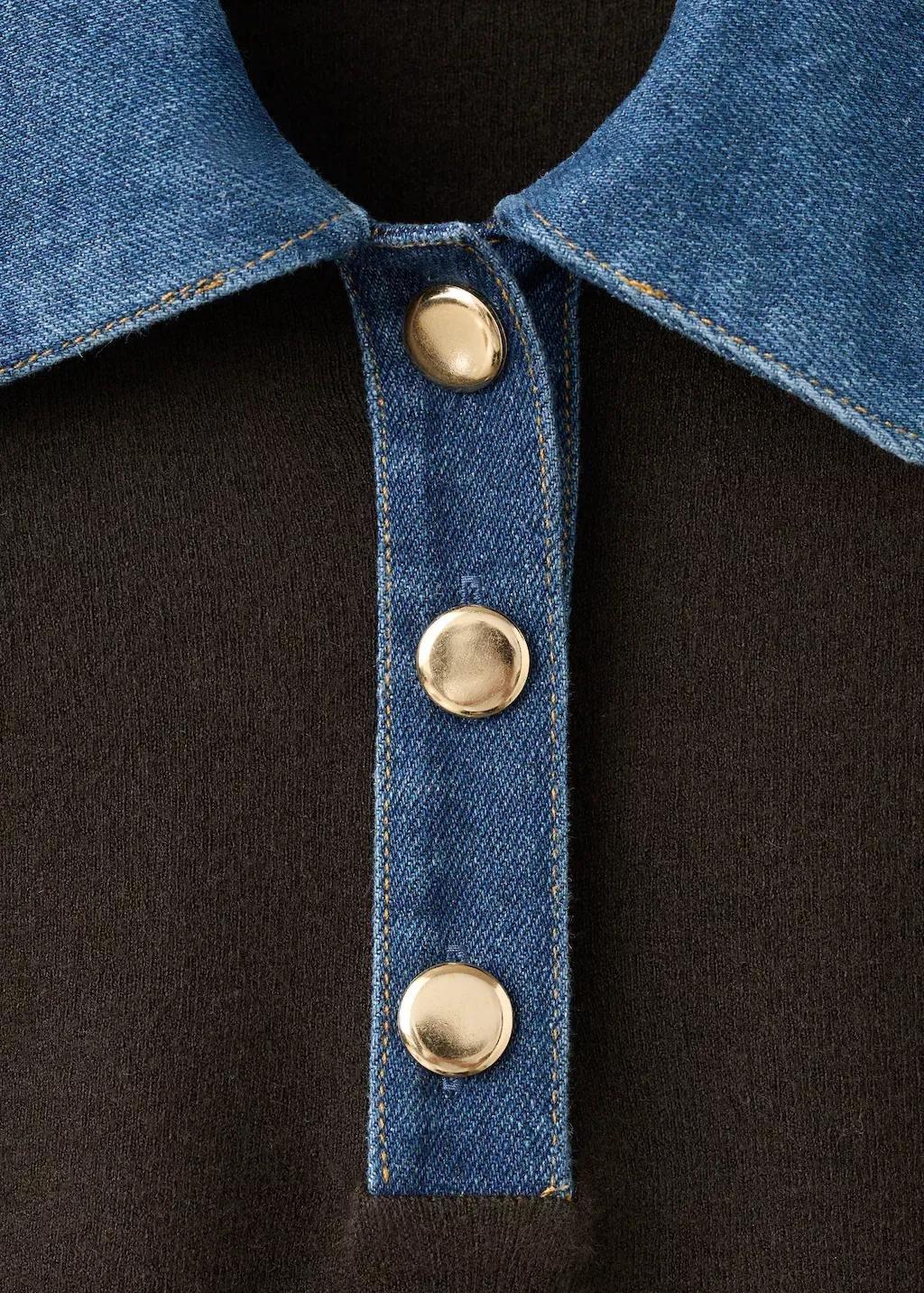 Brown Combined Shirt-Collar Sweater, 0201_32, large image number 1