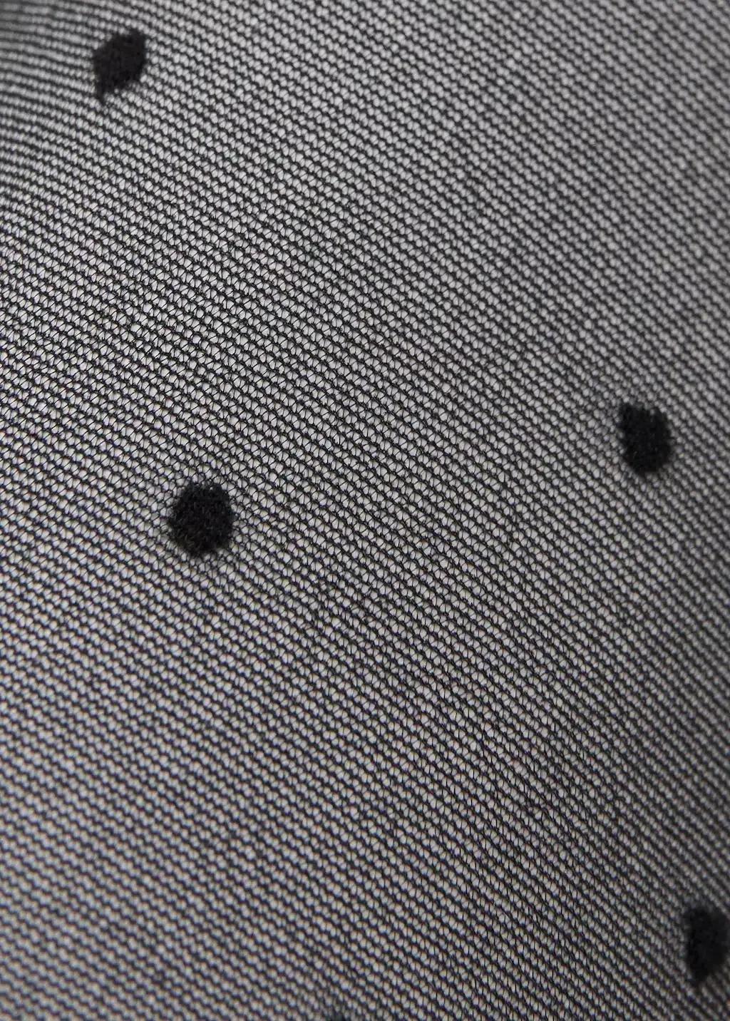 Black Polka-Dot Sheer Stockings, Black, medium