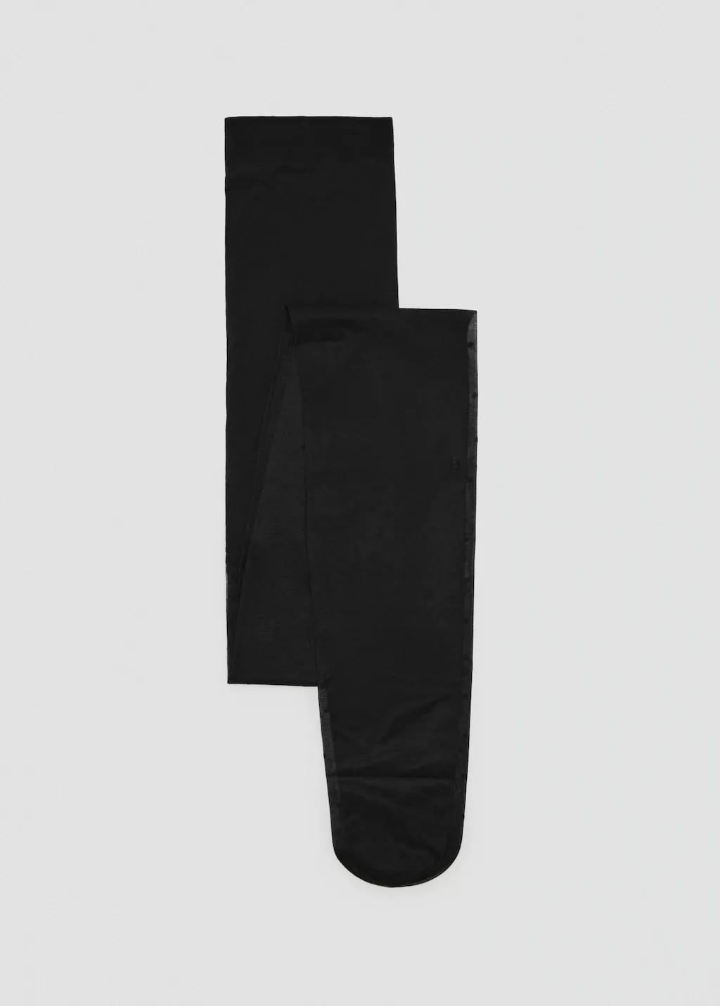 Black Polka-Dot Sheer Stockings, Black, large image number 3