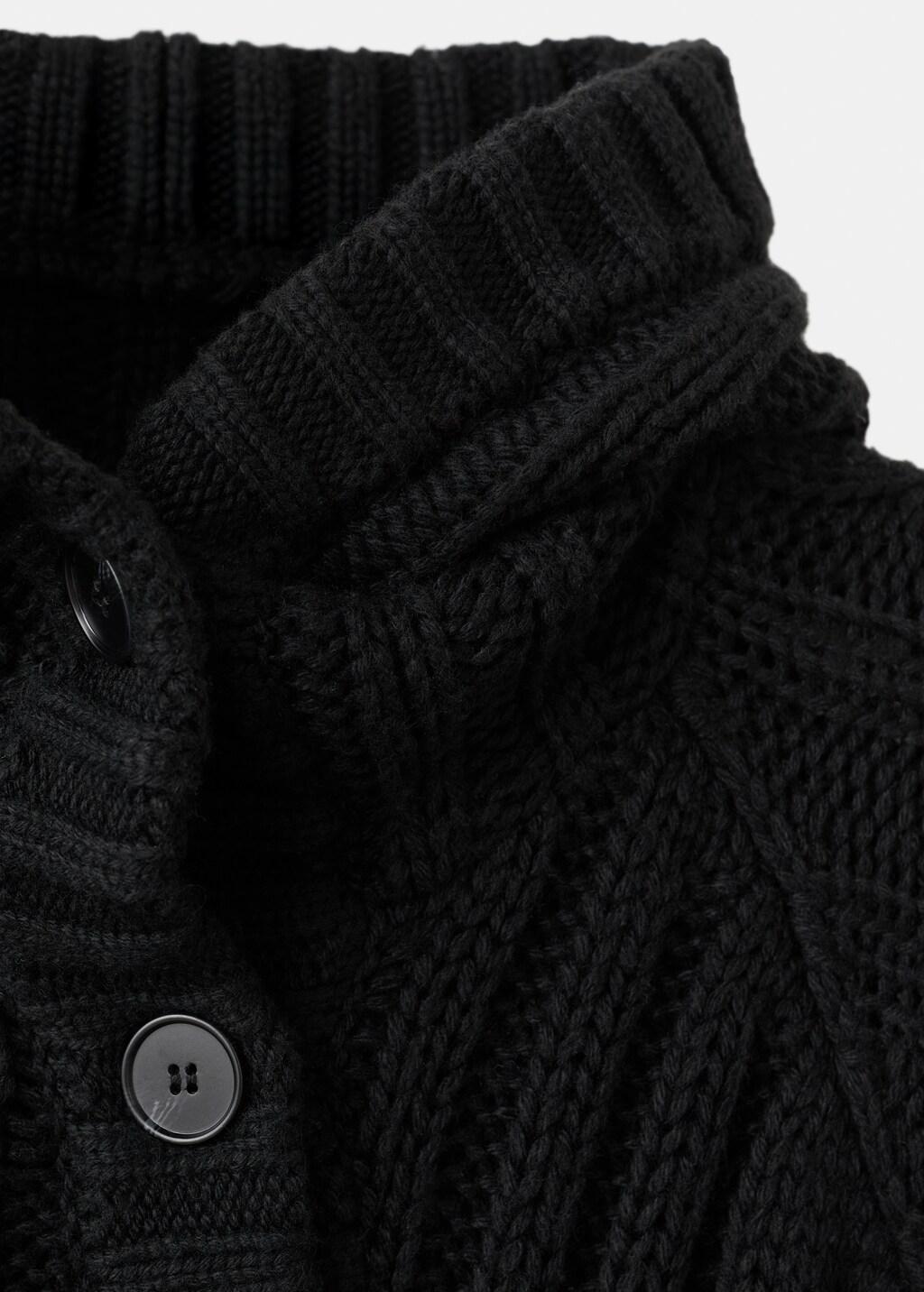 Black Double-Breasted Jacket With Buttons, Black, large image number 1