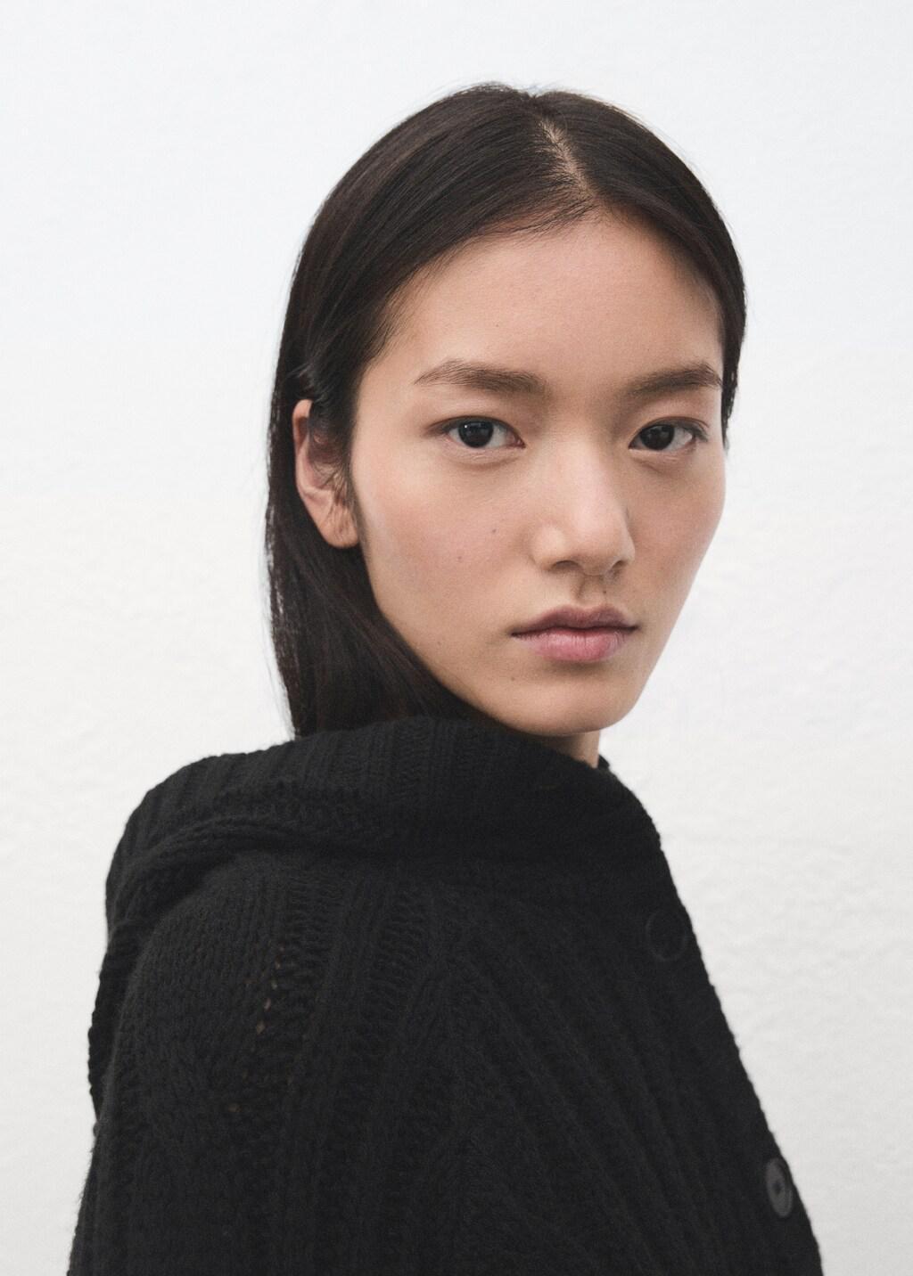 Black Double-Breasted Jacket With Buttons, Black, large image number 4