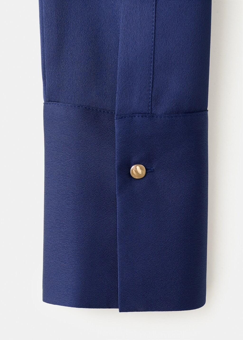 Blue Satin Finish Flowy Shirt, Medium Blue, large image number 5