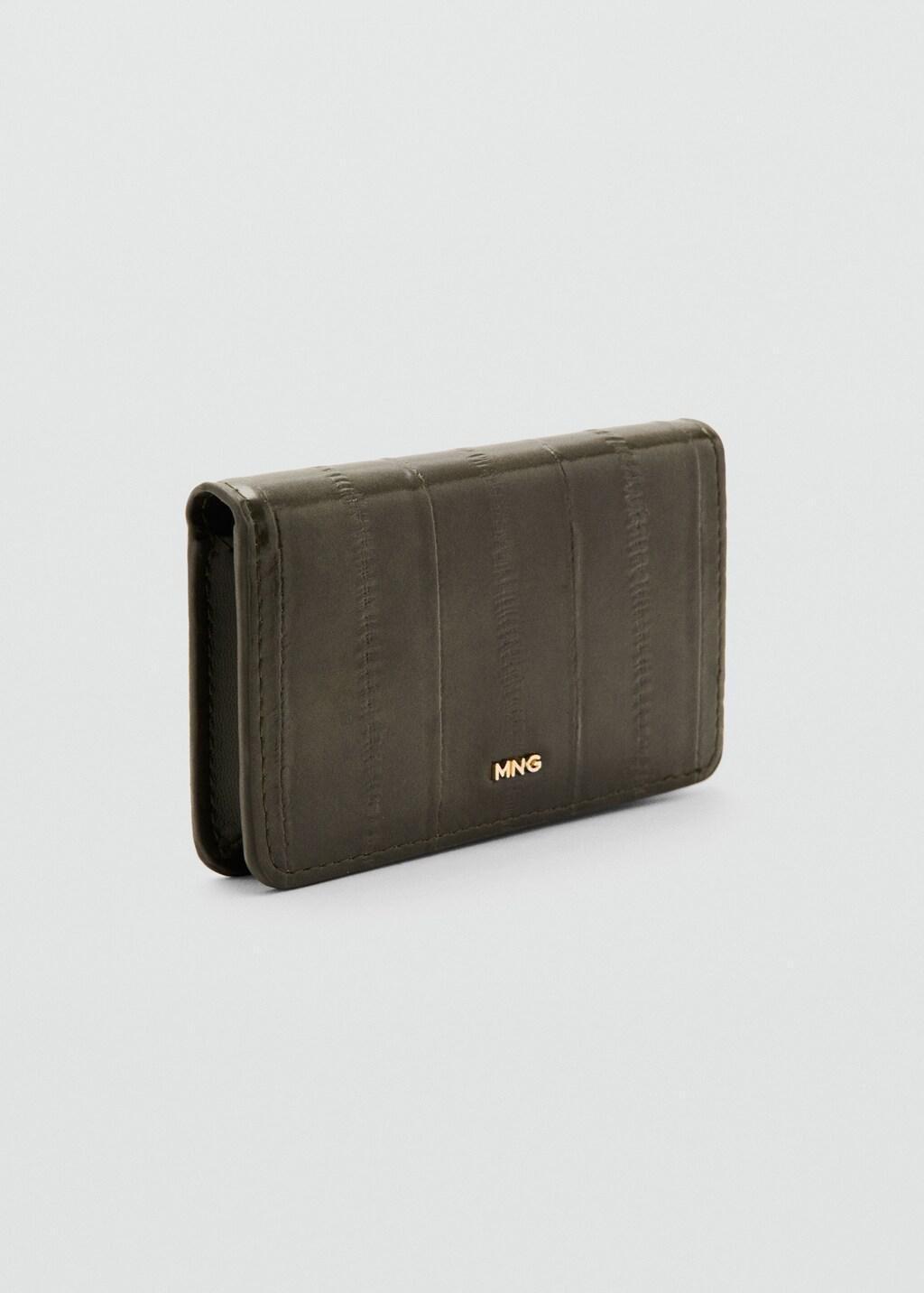 Khaki Small Textured Wallet, Beige - Khaki, large image number 0