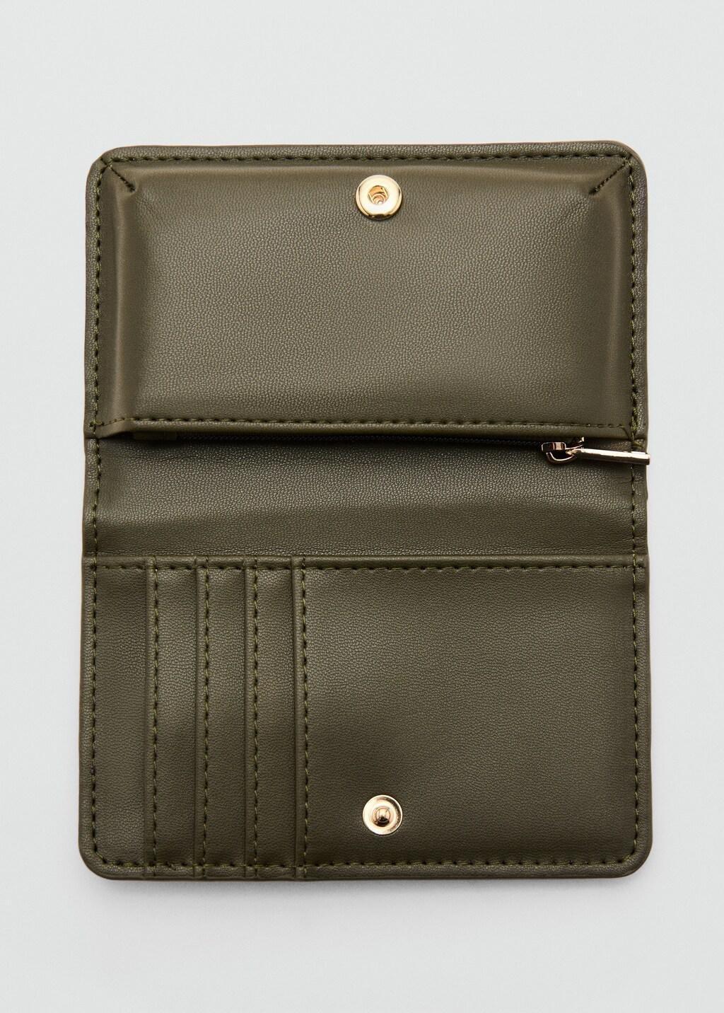 Khaki Small Textured Wallet, Beige - Khaki, large image number 1