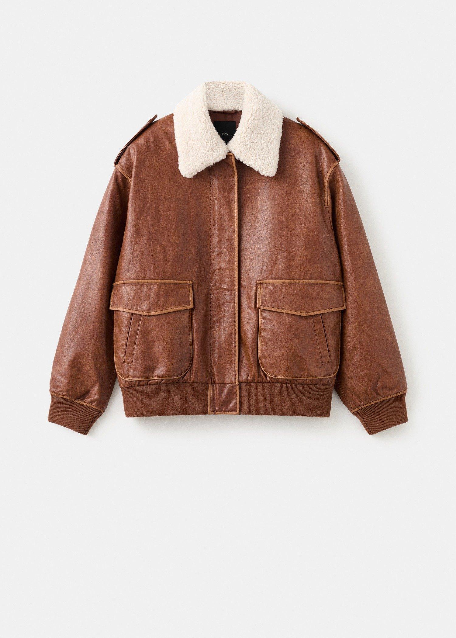 Brown Oversized Jacket With Borg Collar, 0201_30, large image number 10