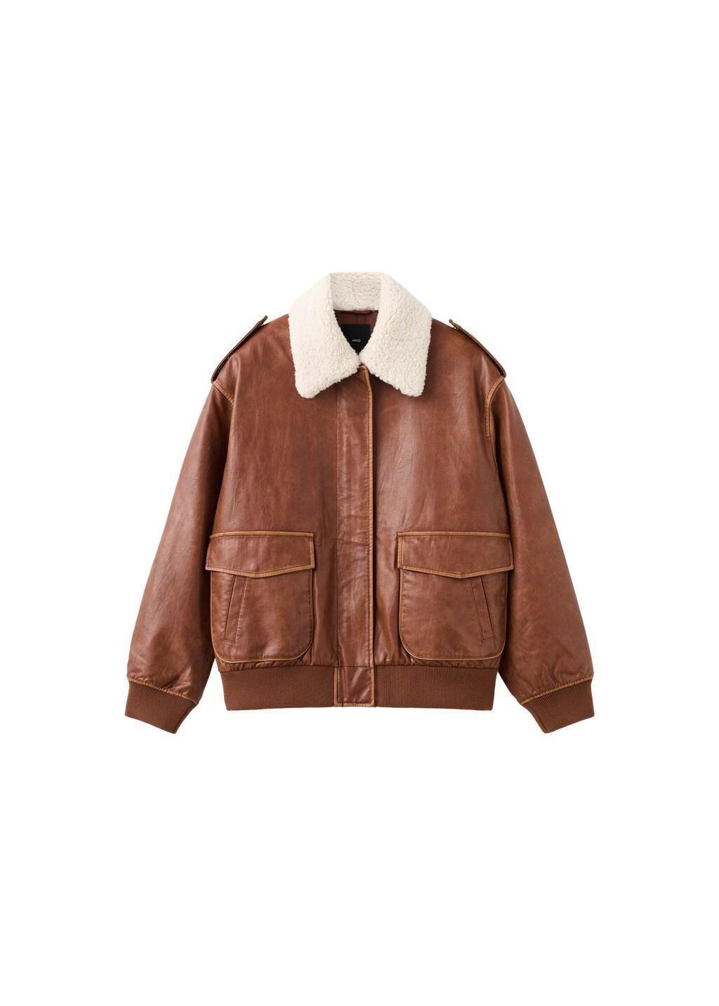 Brown Oversized Jacket With Borg Collar, 0201_30, large image number 13