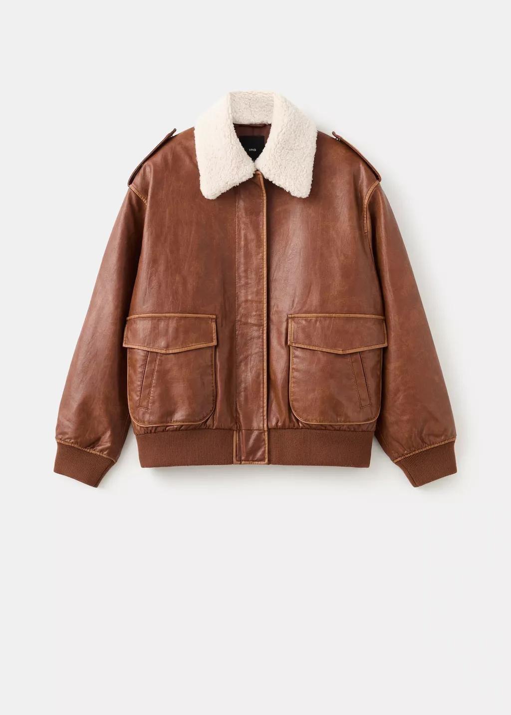 Brown Oversized Jacket With Borg Collar, 0201_30, large image number 14