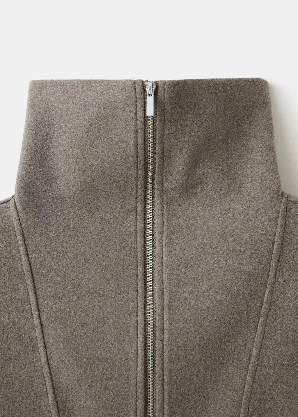 Brown Zip Turtleneck Sweatshirt, Medium Brown, large image number 3