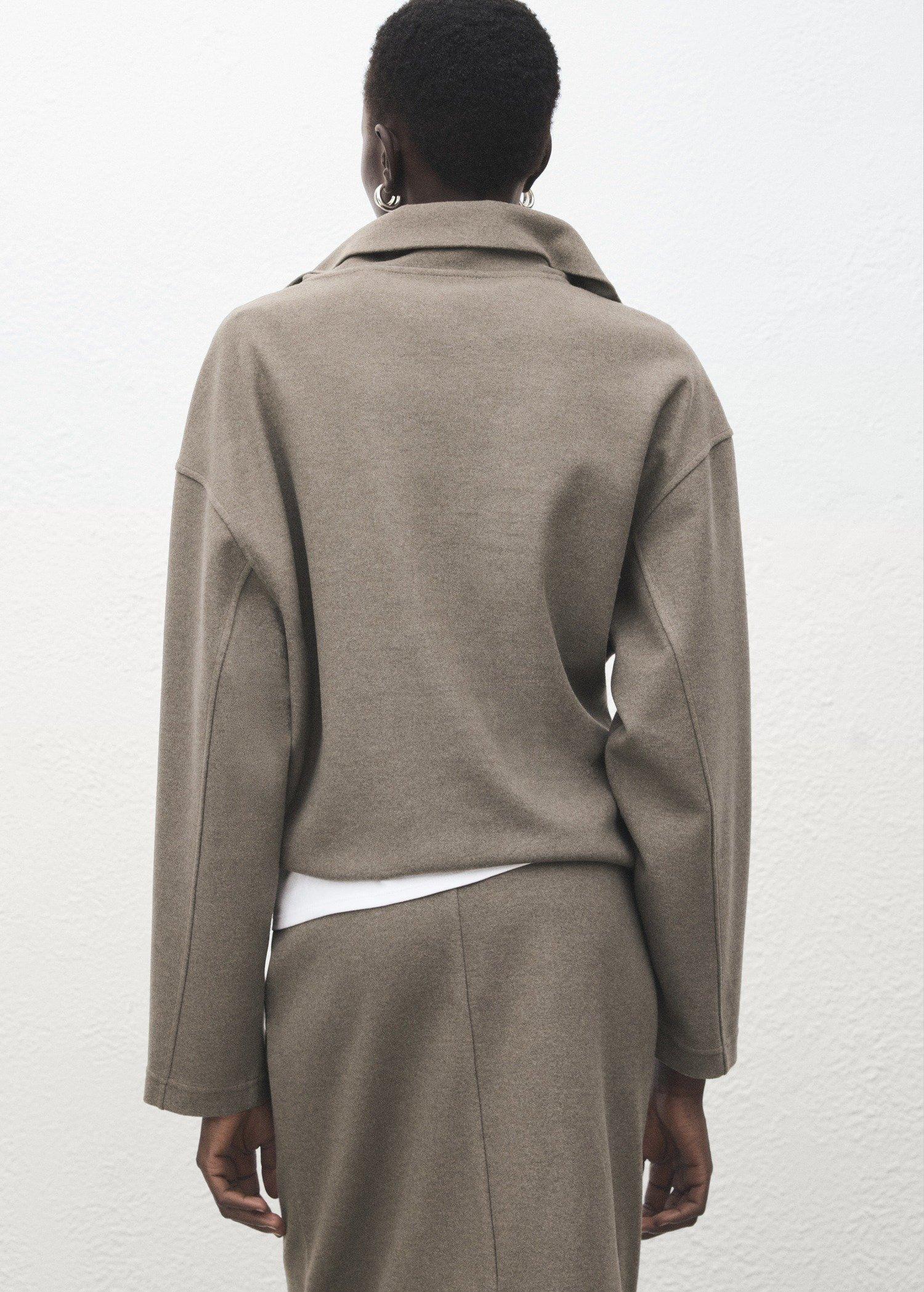 Brown Zip Turtleneck Sweatshirt, Medium Brown, large image number 4